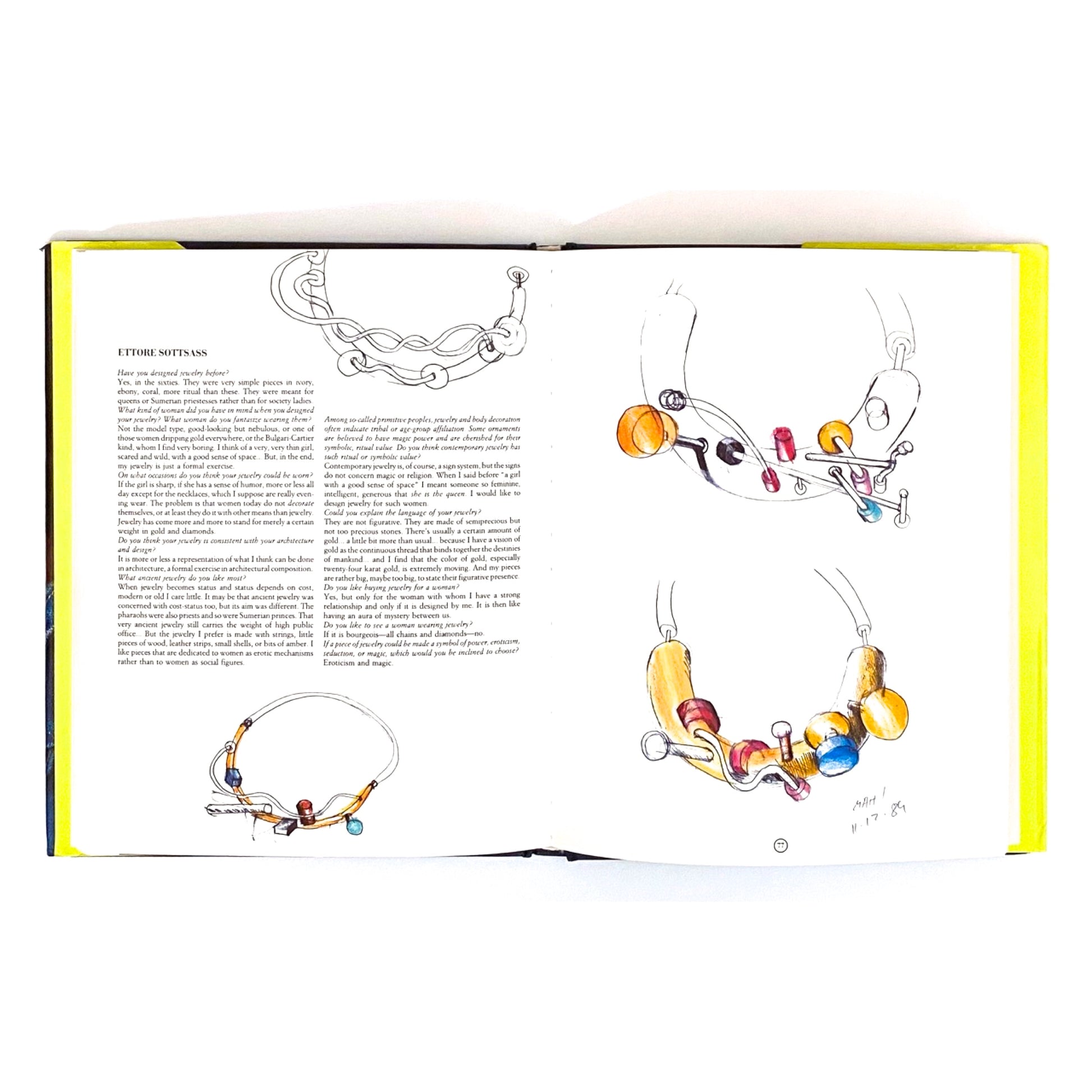 Ettore Sottsass Jewelry by Architects1987 Barbara Radice vintage jewelry reference book