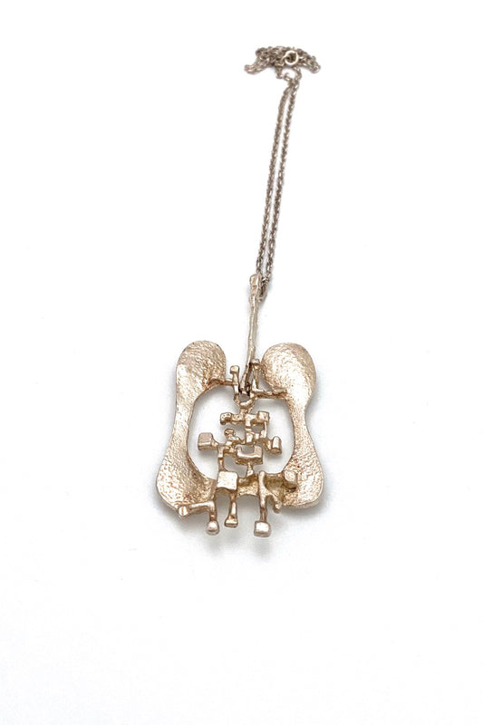 relo Austria vintage silver large articulated pendant necklace Modernist jewelry design