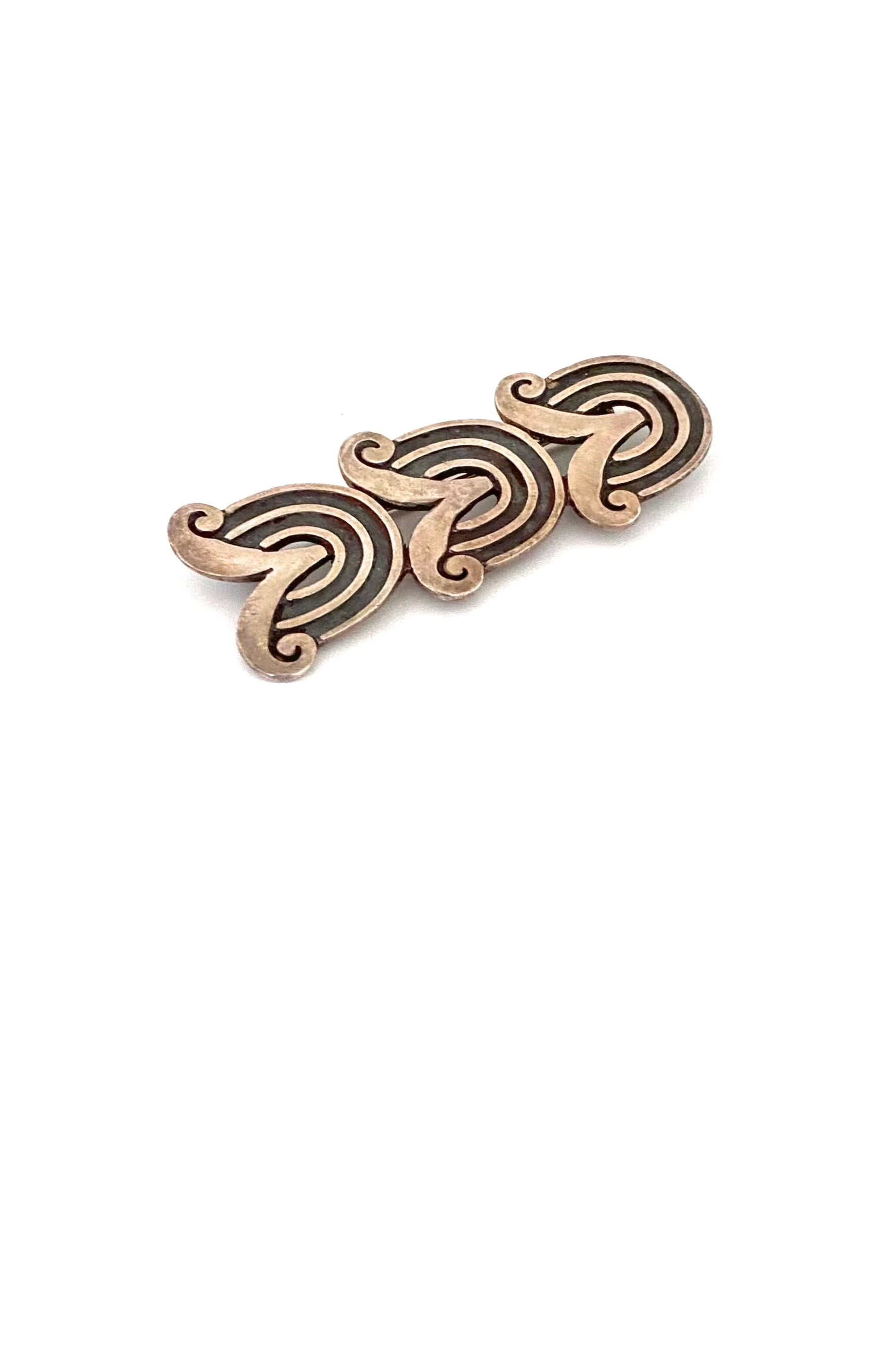 vintage 950 silver brooch Taxco Mexico Modernist jewelry design