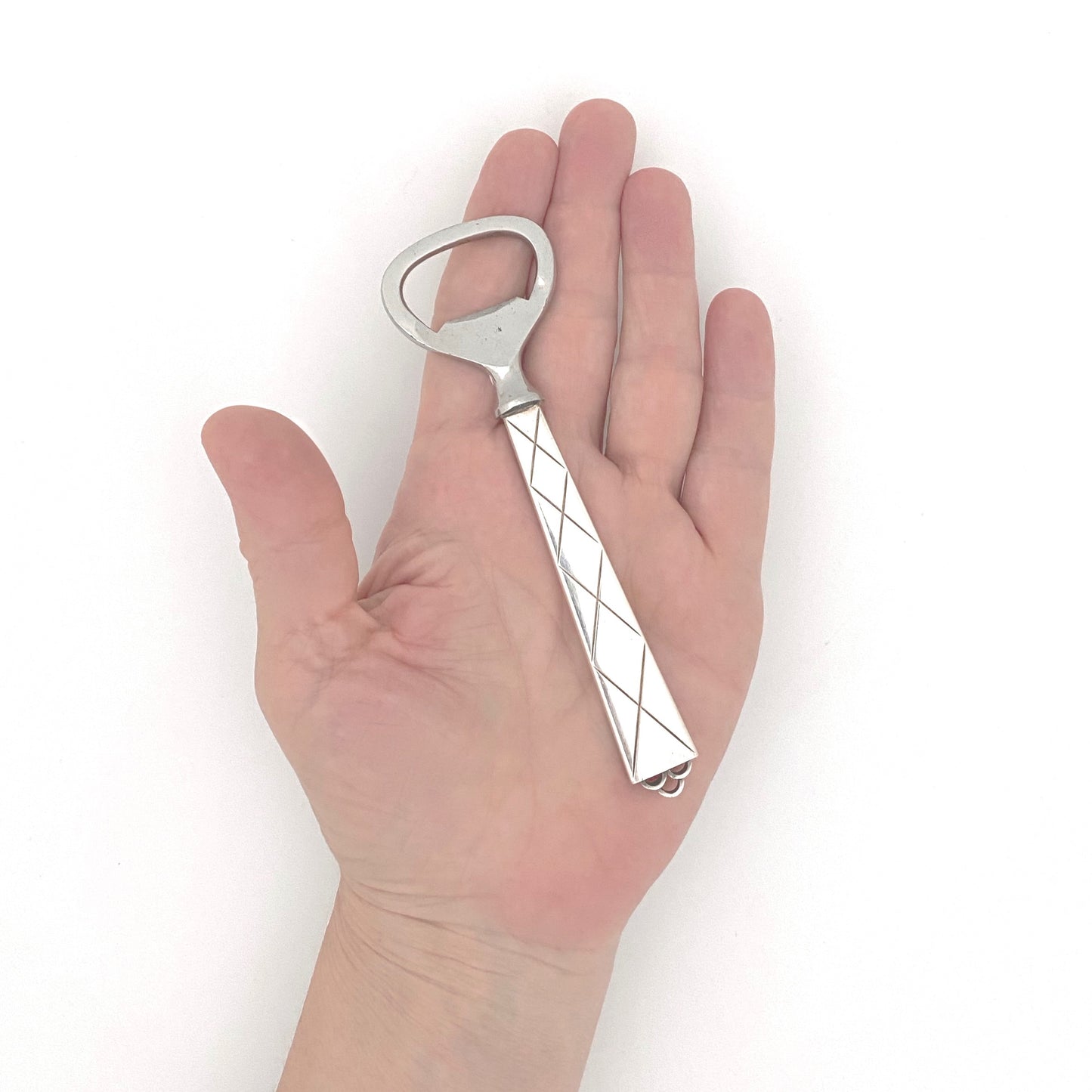 scale vintage silver Art Deco bottle opener Norway Denmark Scandinavian design