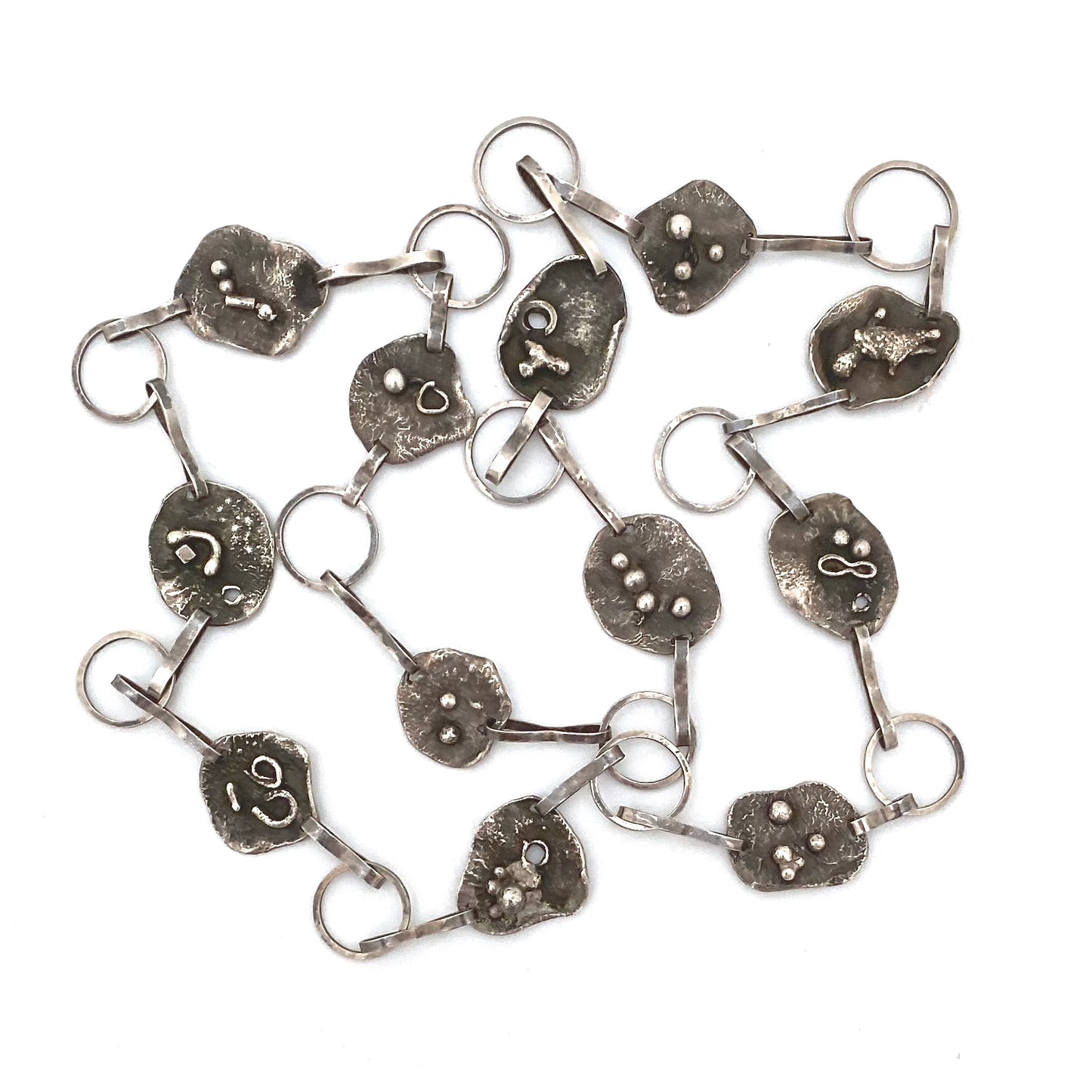 detail vintage silver brutalist necklace studio made Modernist jewelry design