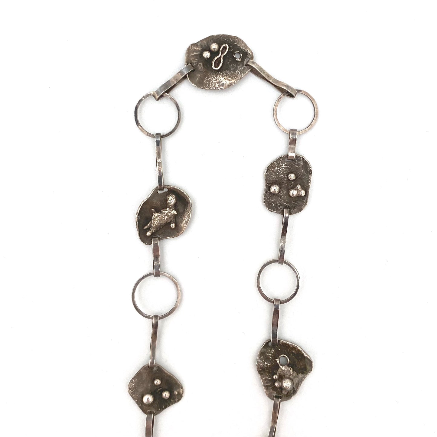 vintage silver brutalist necklace ~ studio made