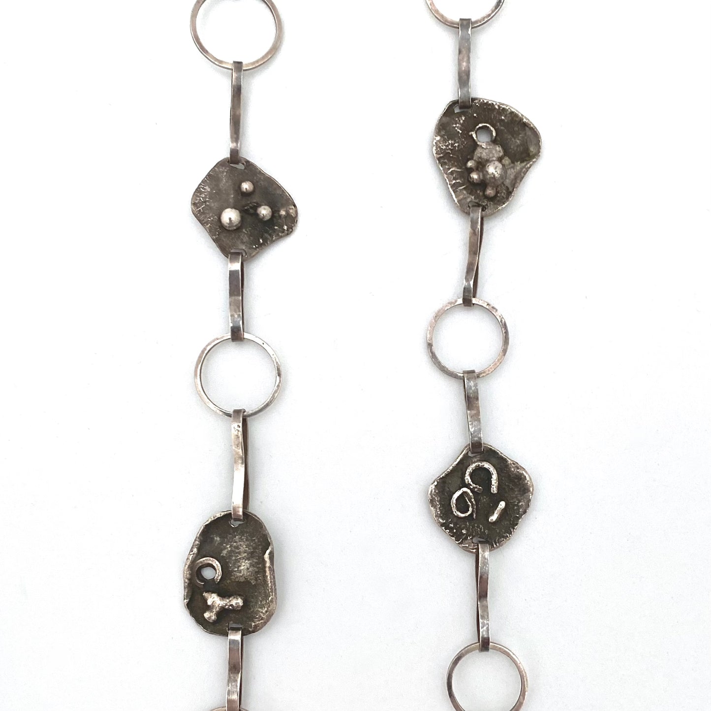 vintage silver brutalist necklace ~ studio made