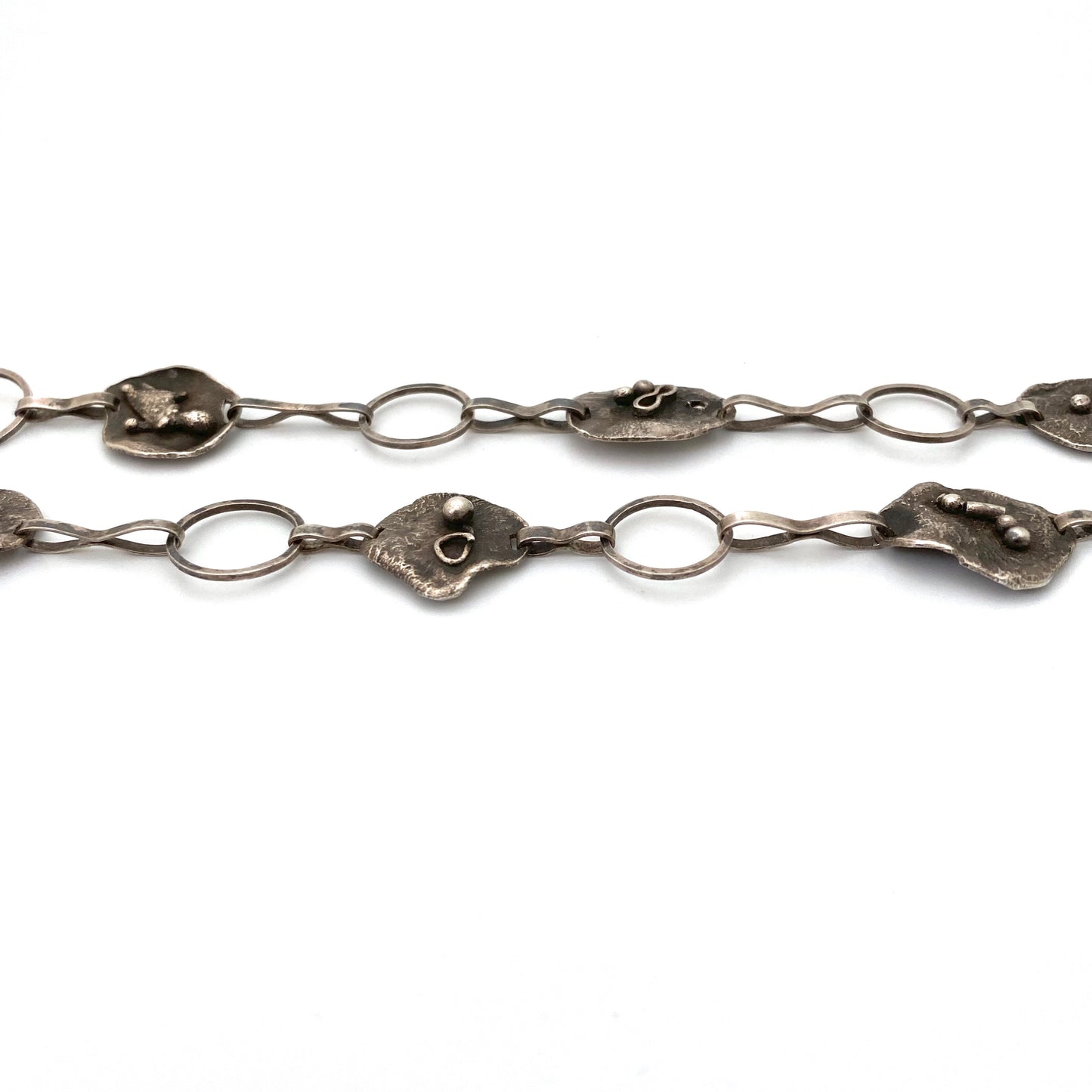 vintage silver brutalist necklace ~ studio made