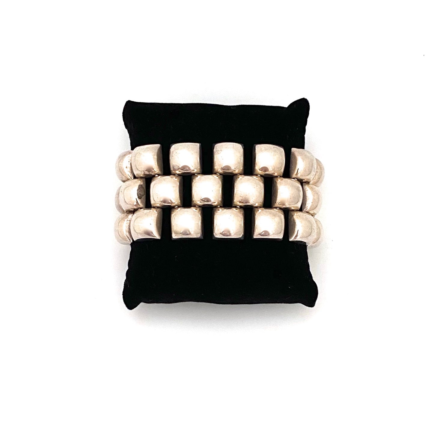 vintage silver wide articulated bracelet