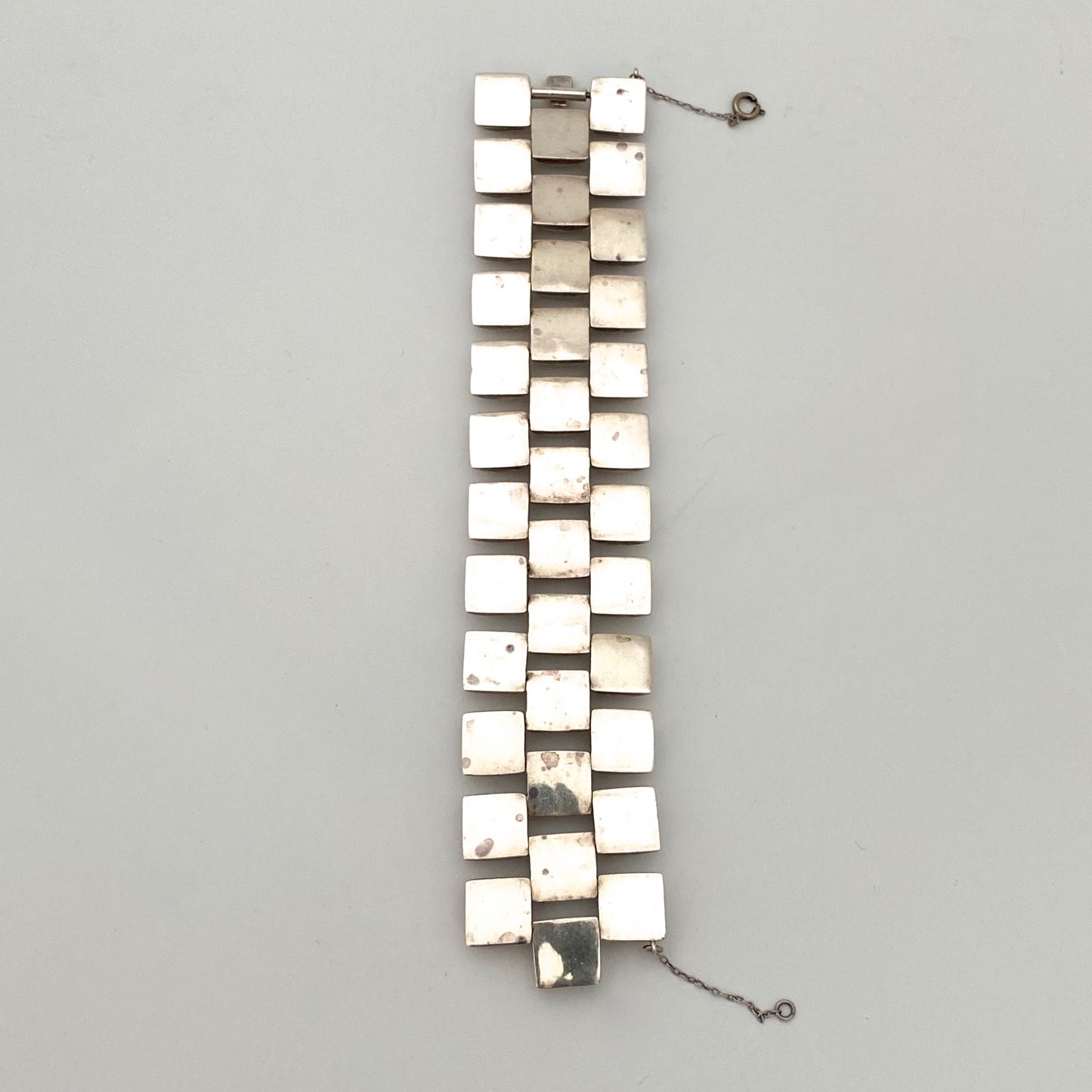 vintage silver wide articulated bracelet