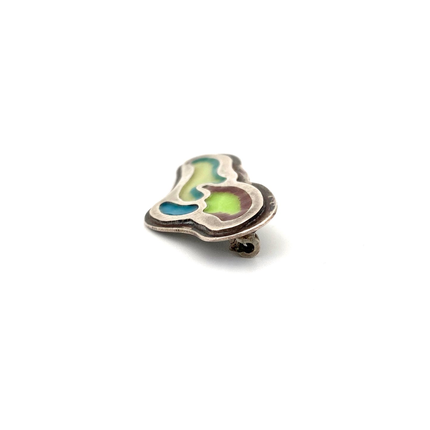 vintage silver & enamel Modernist brooch #3