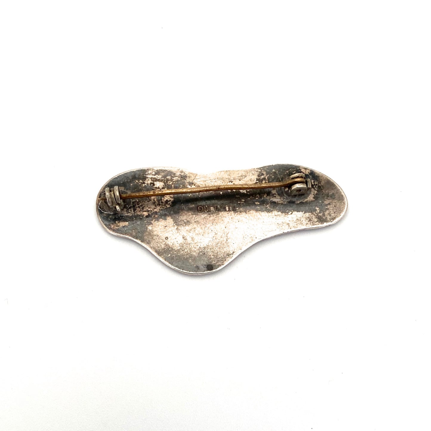 vintage silver & enamel Modernist brooch #3