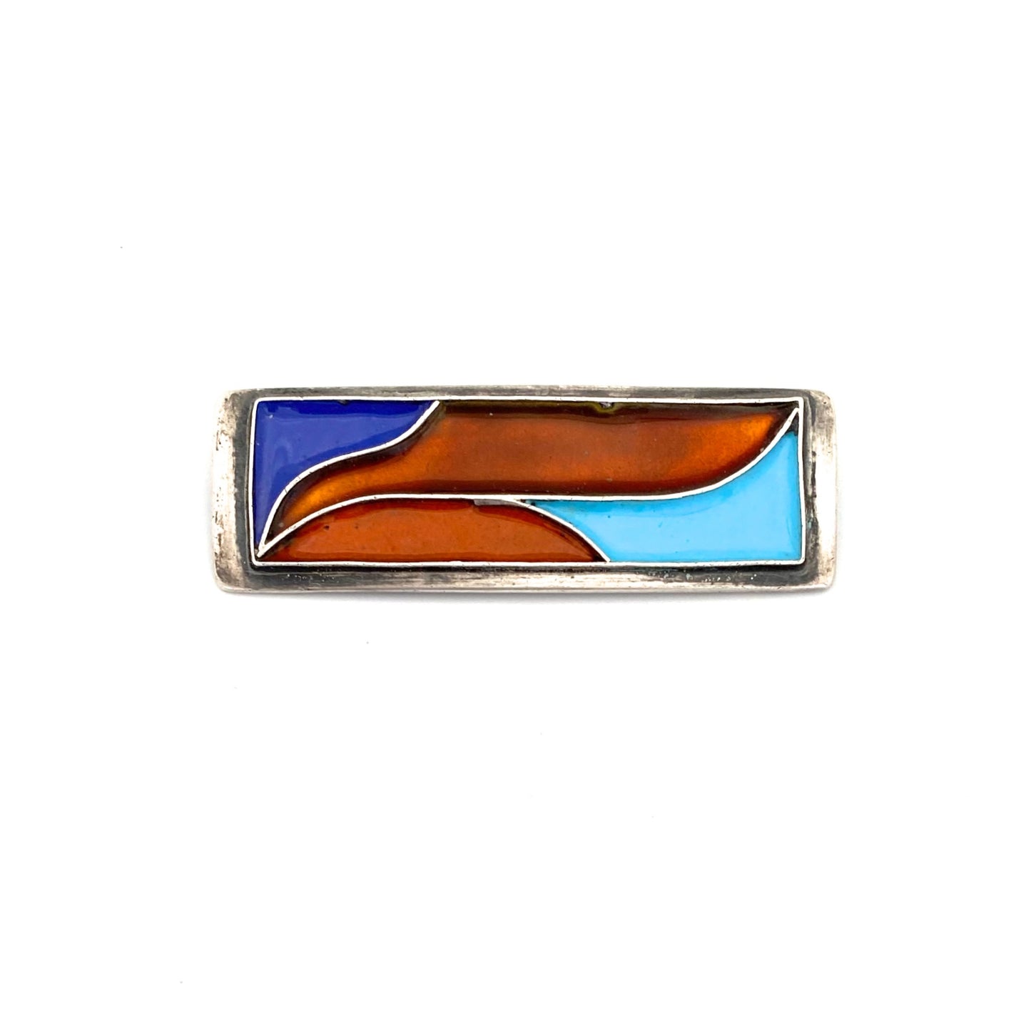 vintage silver & enamel Modernist brooch #1