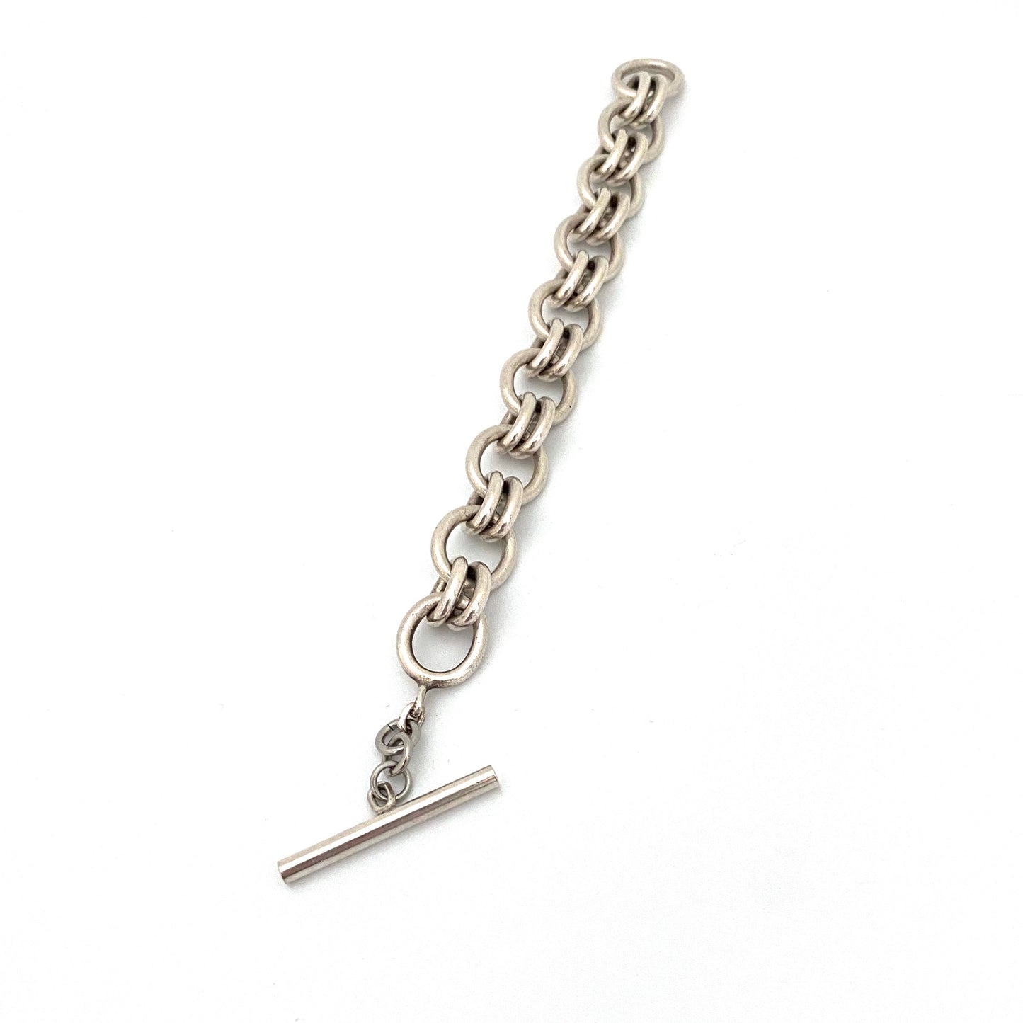 vintage silver heavy link bracelet ~ France