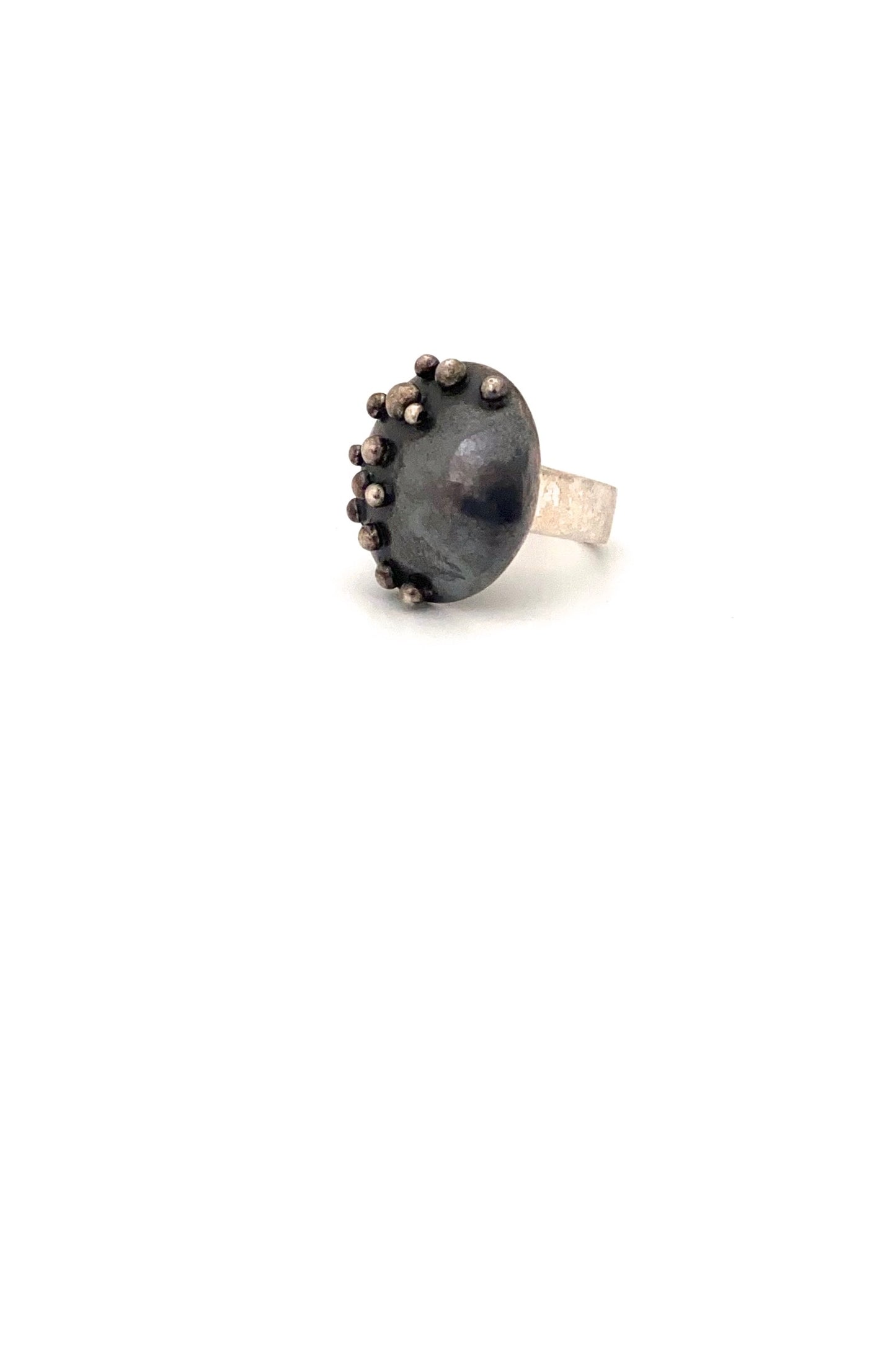 vintage silver dome ring French mark Modernist jewelry design