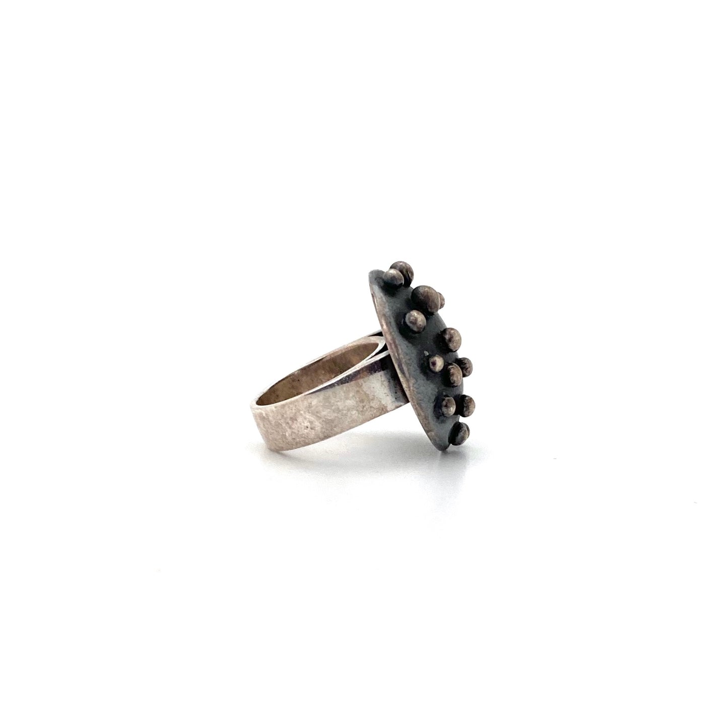 vintage silver Modernist dome ring ~ nicely constructed