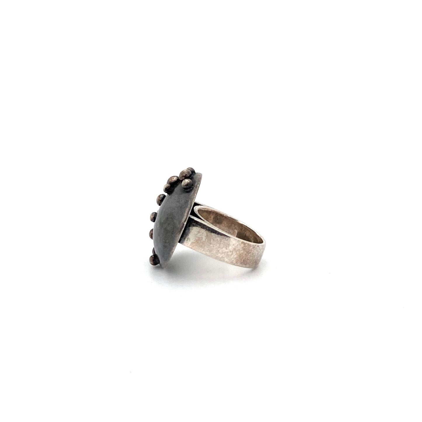 vintage silver Modernist dome ring ~ nicely constructed