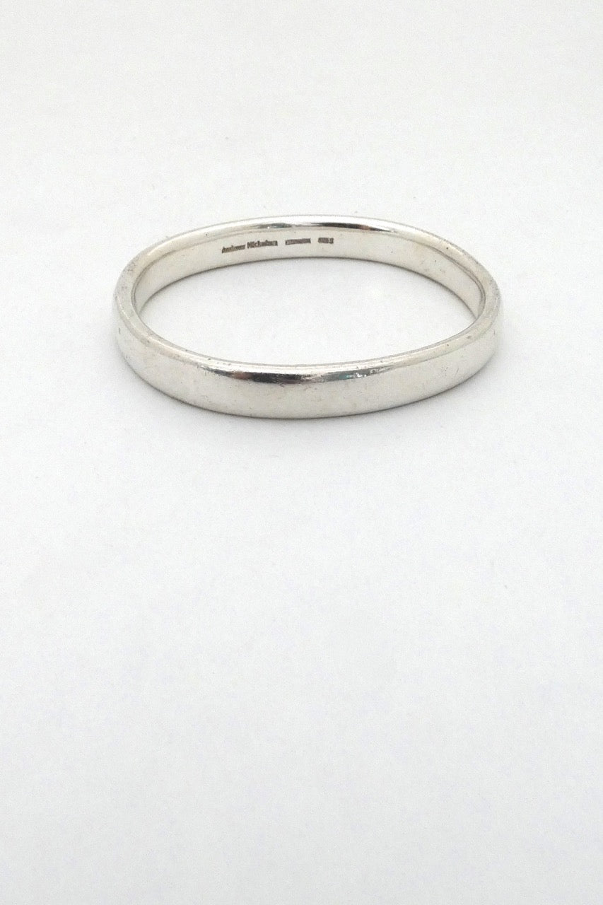 Andreas Mikkelsen Denmark vintage very heavy silver bangle bracelet Scandinavian Modernist design jewelry