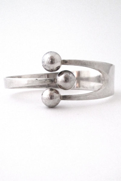 Anna Greta Eker for Plus Designs Norway Scandinavian Modernist silver Jester bracelet