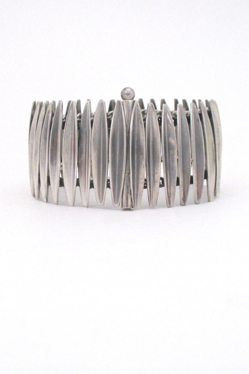 Anton Michelsen Denmark vintage Scandinavian Modern silver articulated grass bracelet by Gertrude Engel