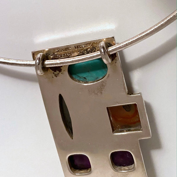 Bent Knudsen multi stone large pendant necklace #167
