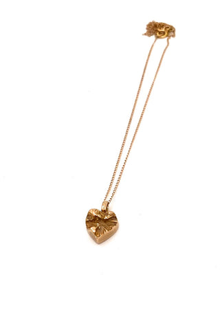 Lapponia Finland vintage 14k gold heart charm pendant necklace 1975 Björn Weckström Scandinavian Modernist jewelry design