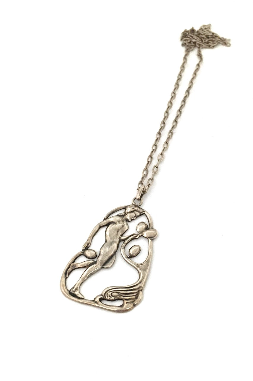 Carl Poul Petersen Canada (Georg Jensen son in law) vintage handmade silver large pendant