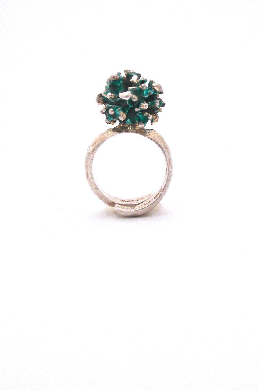 David Andersen Norway vintage silver enamel ring Karl Jorgen Otteren Scandinavian Modern jewelry design