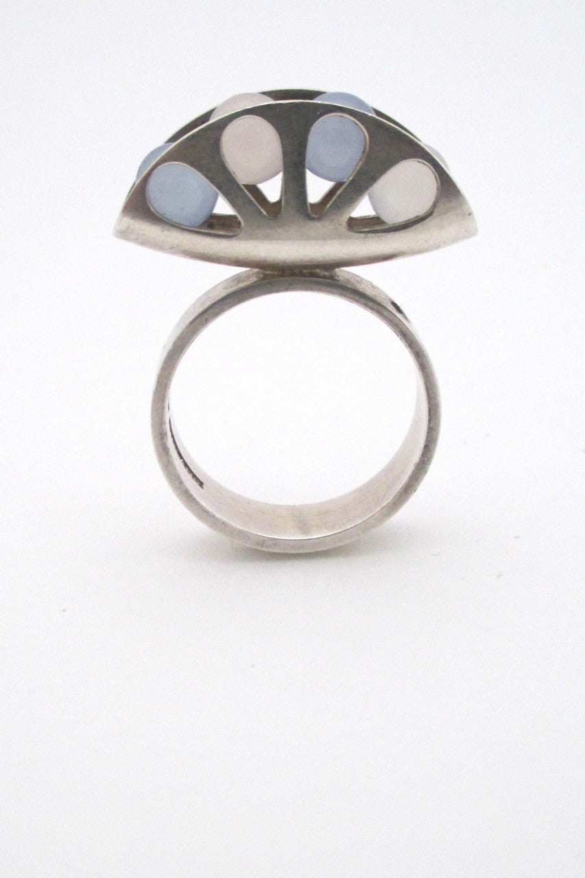Elis Kauppi Kupittaan Kulta Finland vintage Scandinavian Modern chalcedony ring Nordic design