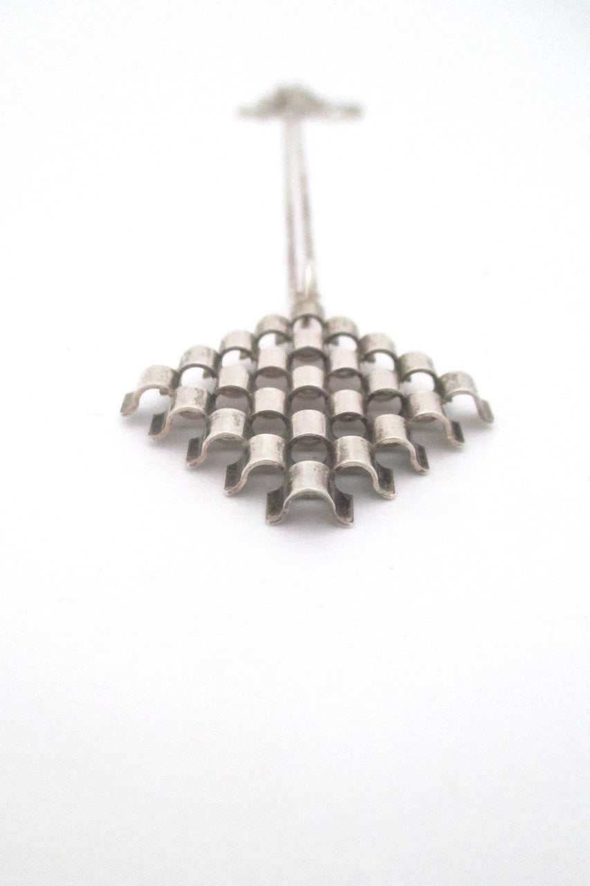 Elis Kauppi Kupittaan Kulta Finland vintage Scandinavian modernist silver pendant necklace