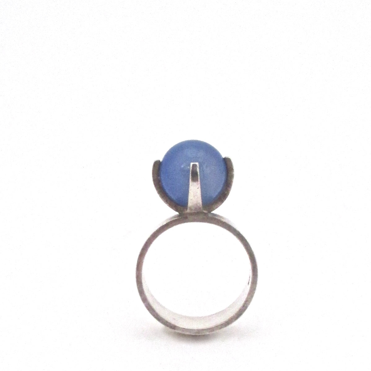 vintage silver & chrysoprase sphere ring ~ after Elis Kauppi