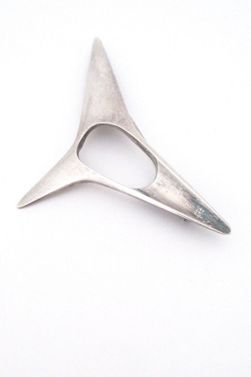 Georg Jensen Denmark vintage silver Modernist brooch 342 by Henning Koppel