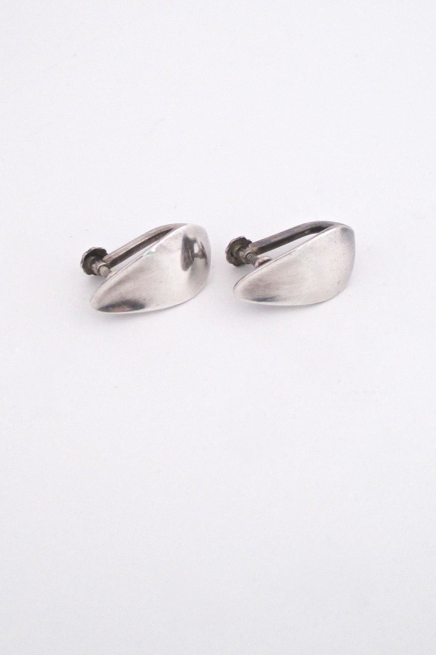 Georg Jensen Denmark vintage silver screw back earrings 128B by Nanna Ditzel