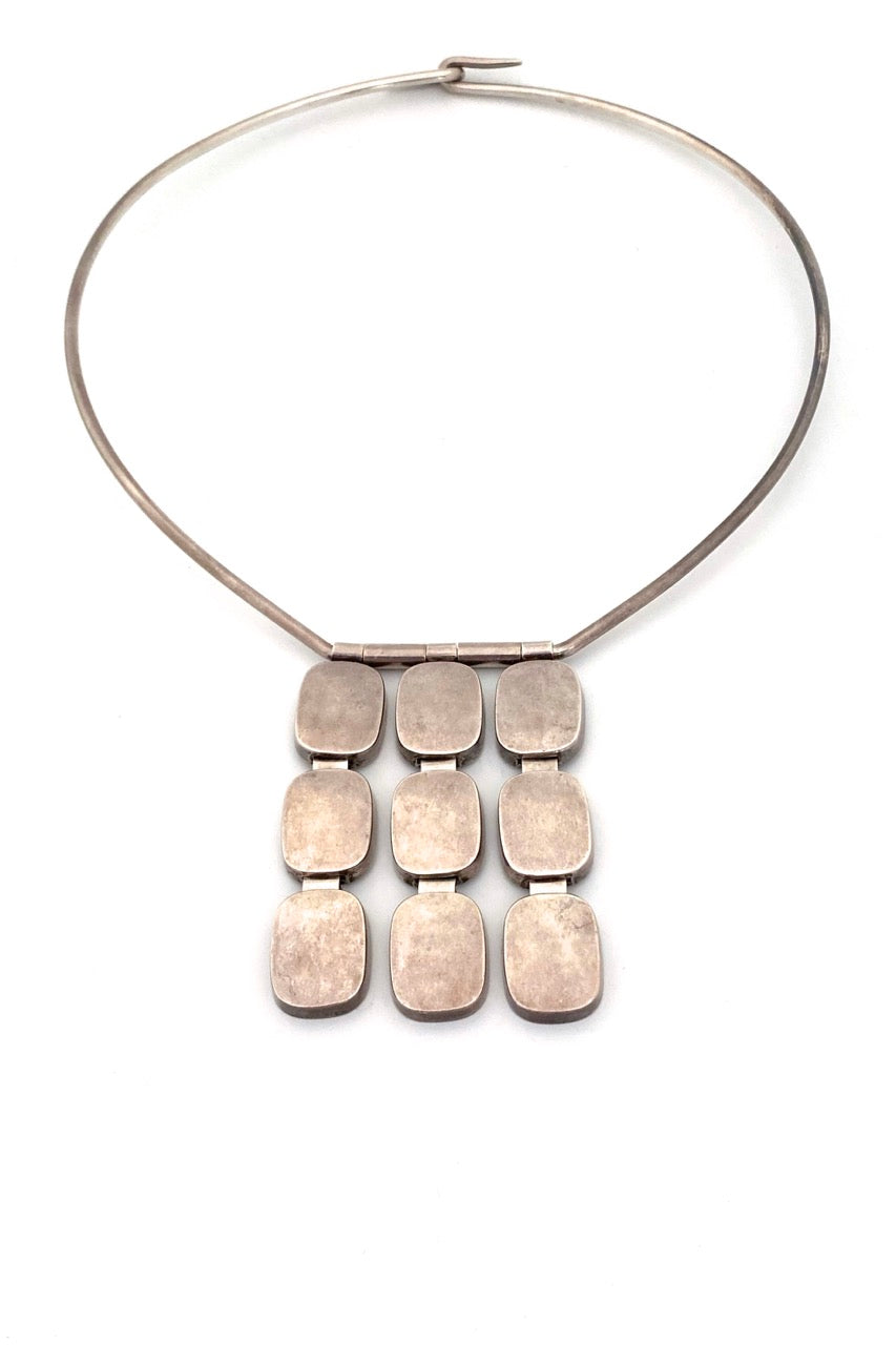 Georg Jensen Denmark rare vintage silver kinetic necklace 153 Ibe Dahlquist Scandinavian Modernist jewelry design