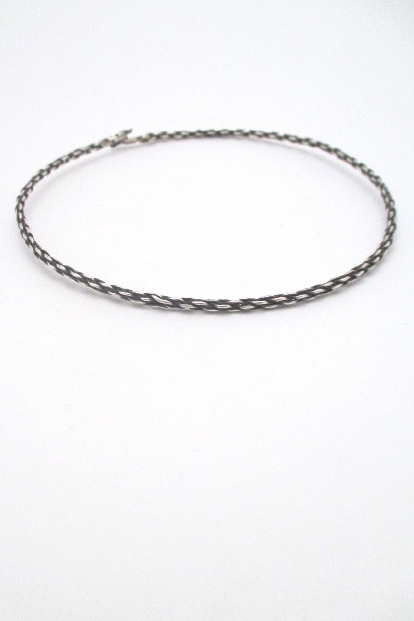 Georg Jensen Denmark vintage Scandinavian Modern silver choker necklace A 72