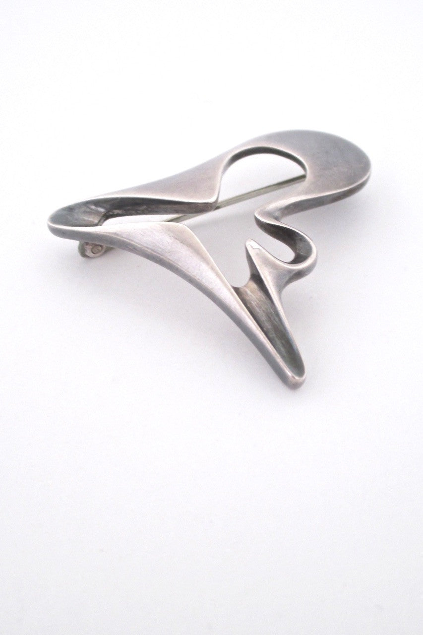 Georg Jensen vintage Scandinavian silver brooch 324 by Henning Koppel Danish design