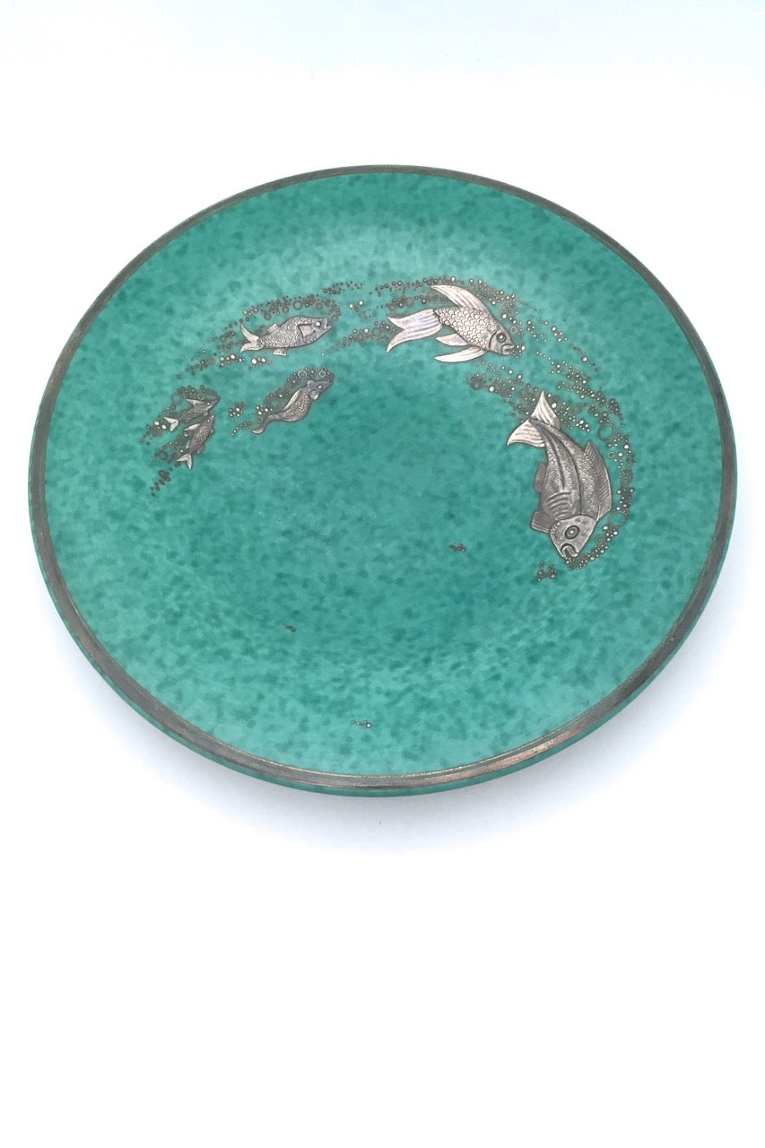 Gustavsberg Sweden large vintage ceramic Argenta charger dish by Wilhelm Kage