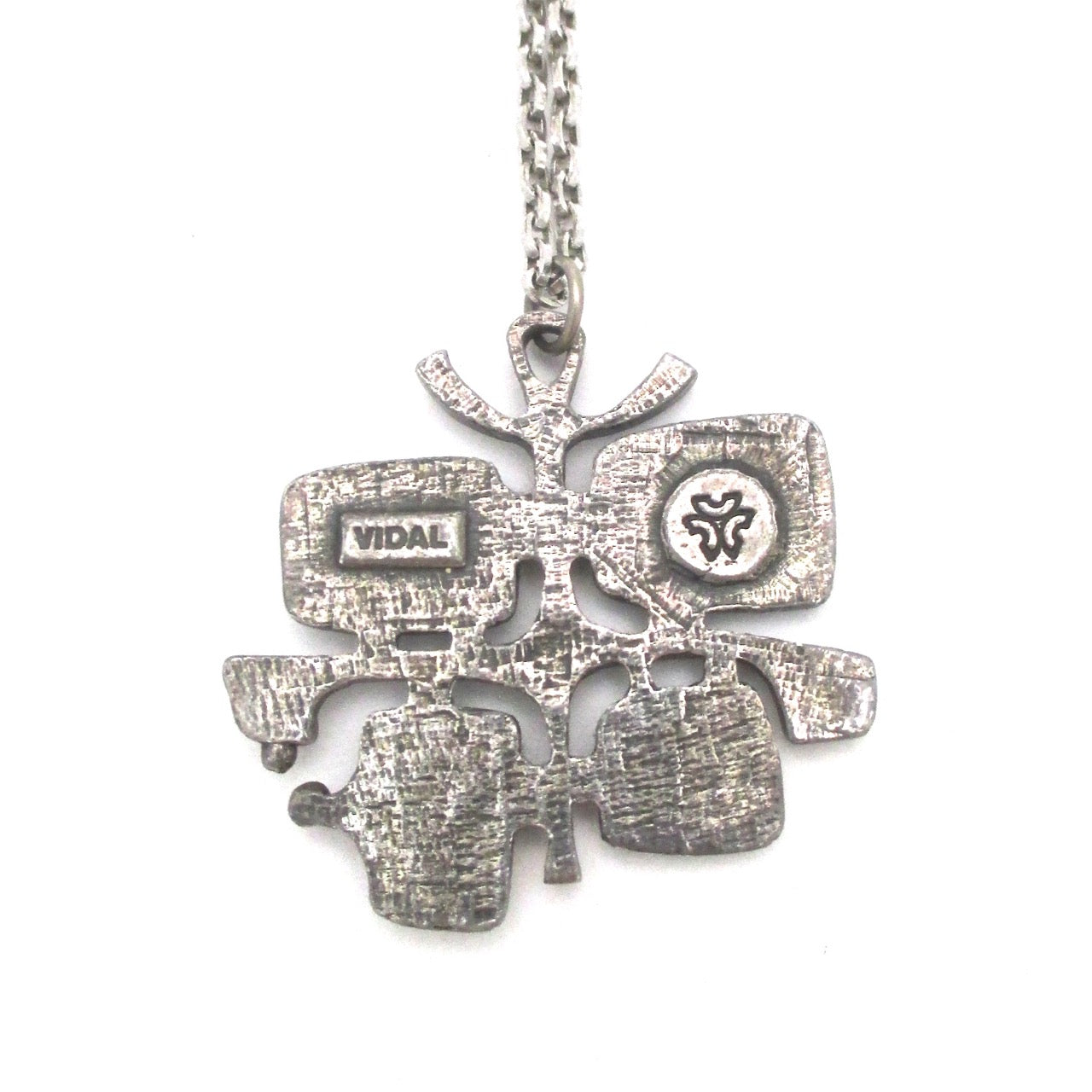 Guy Vidal 'radiant squares' openwork pendant necklace