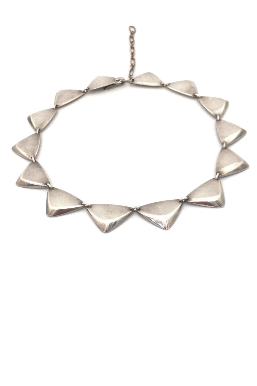 detail Hans Hansen Denmark vintage heavy silver Scandinavian Modern choker necklace 319 by Bent Gabrielsen