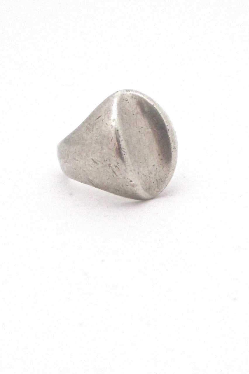 Hans Hansen Denmark vintage Scandinavian Modernist heavy silver ring