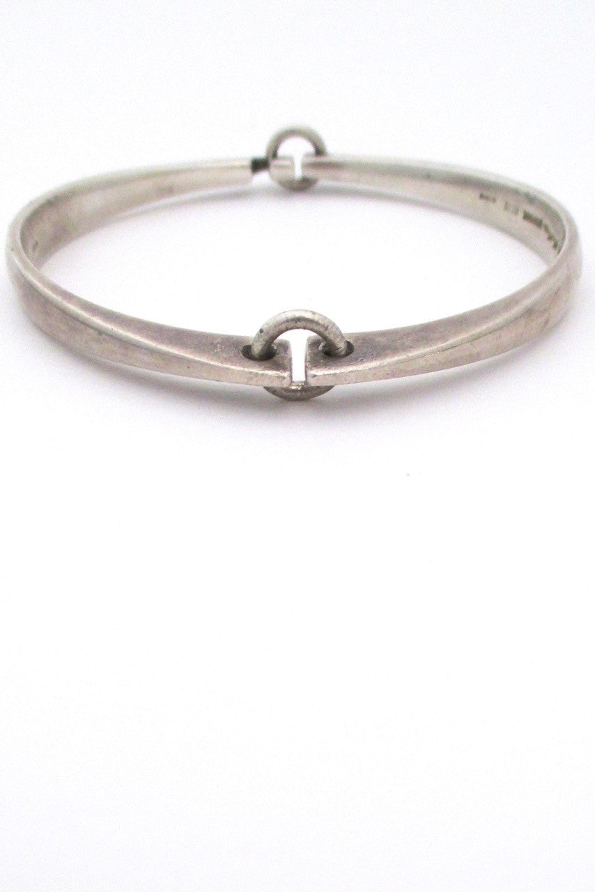 Hans Hansen Denmark Danish Modern mid century sterling silver hinged bracelet