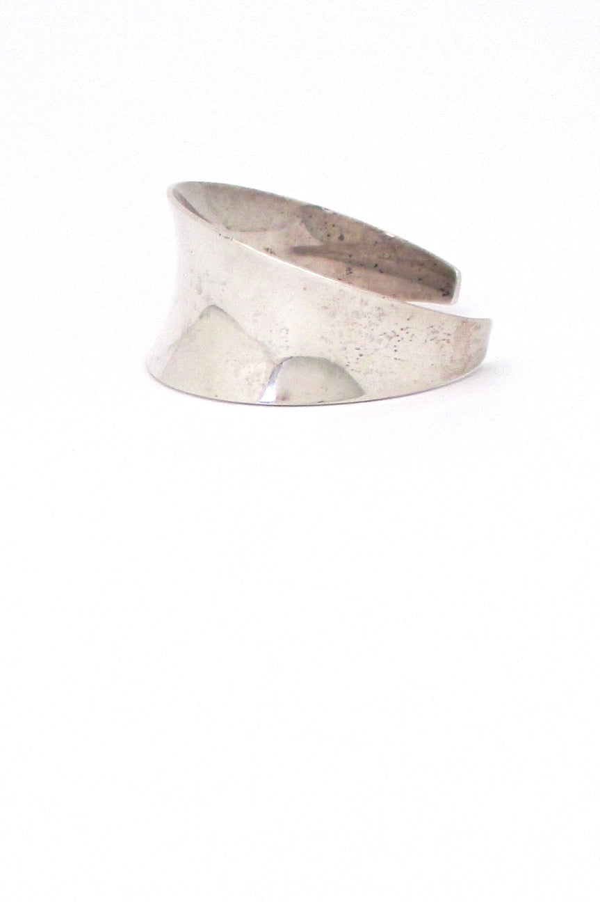 profile Just Andersen Denmark vintage silver wide curved cuff bracelet