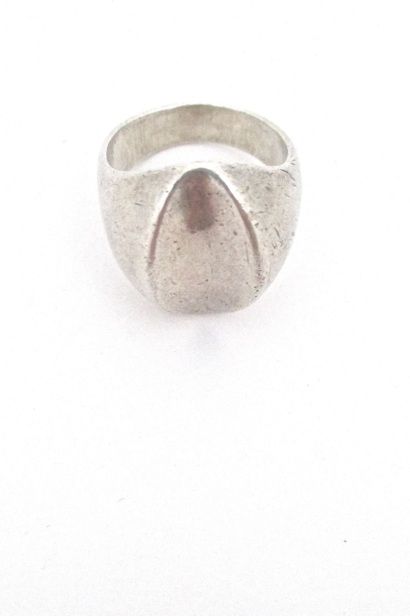 detail Hans Hansen Denmark vintage Scandinavian Modernist heavy silver ring