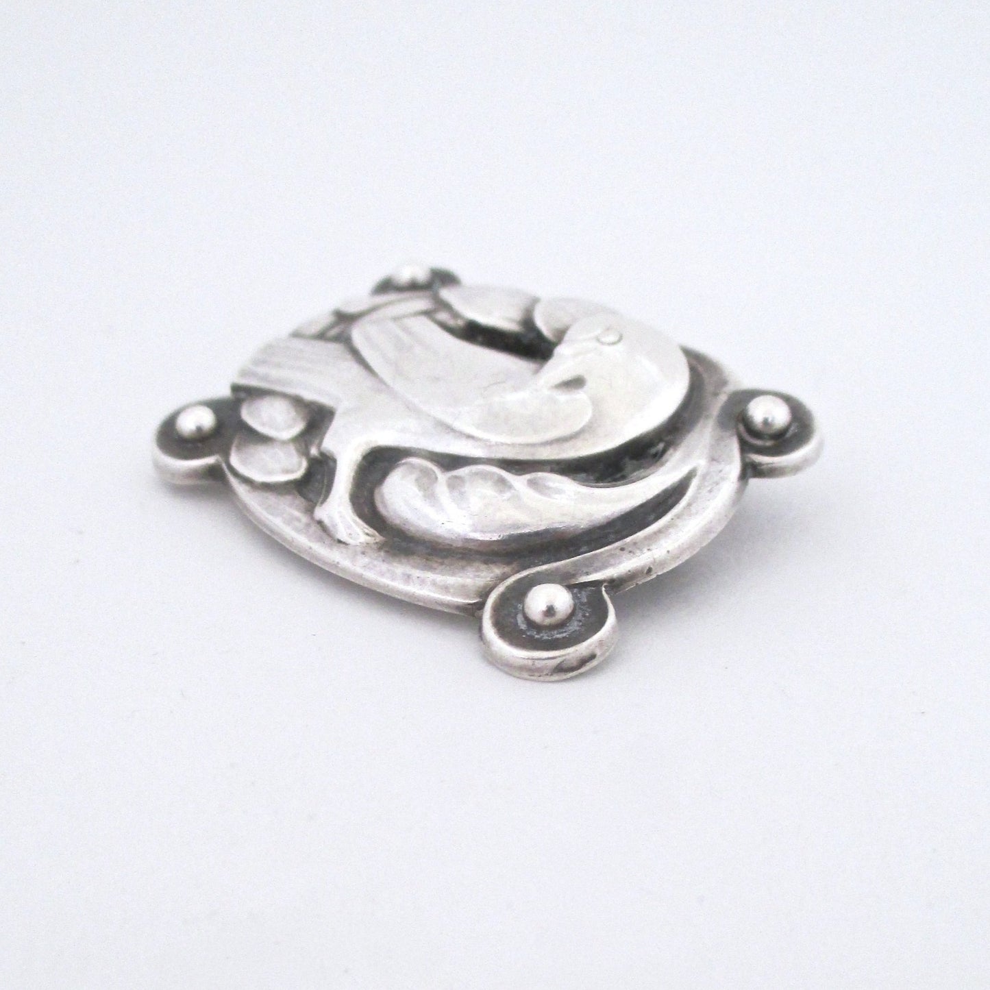 detail Georg Jensen Denmark vintage silver dove brooch 204 by Christian Mohl-Hansen Scandinavian design