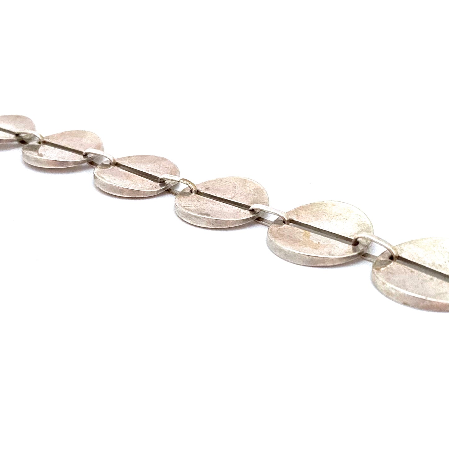 detail Georg Jensen Denmark vintage silver circles link bracelet 151 Nanna Ditzel Scandinavian Modernist jewelry design