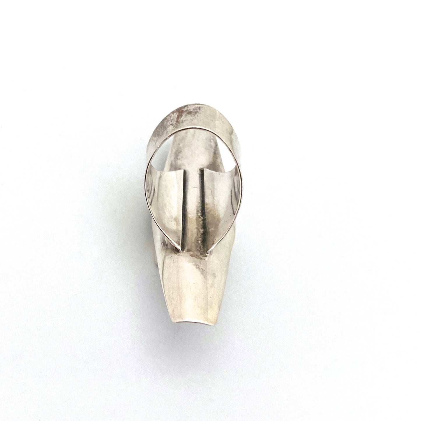 extra long silver & abalone Navajo ring ~ Annabelle Peterson