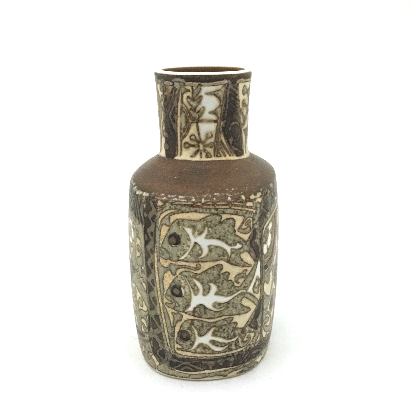 Royal Copenhagen faience 'Baca' fish vase ~ Nils Thorsson