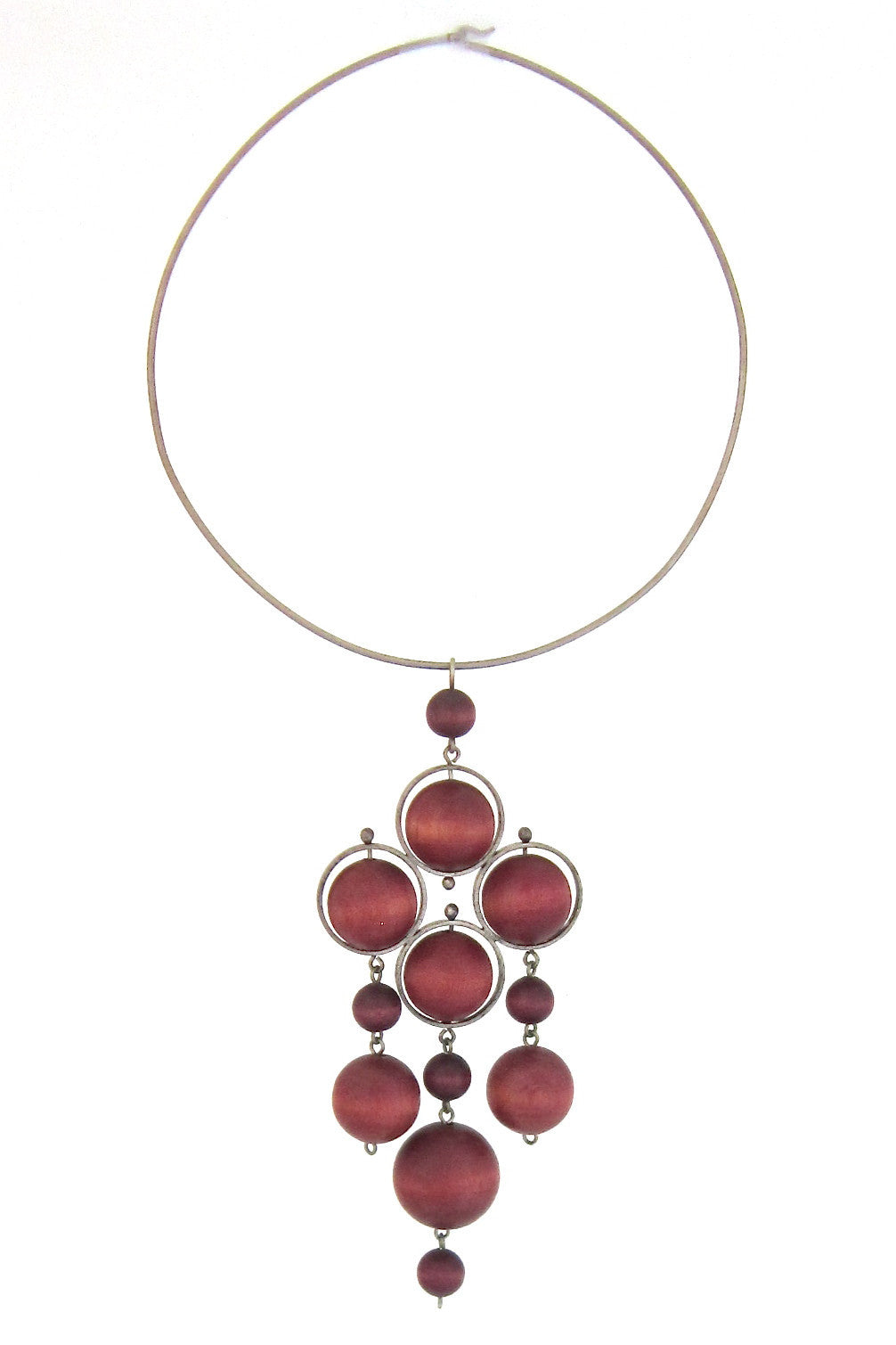 aarikka Finland vintage large russet & aubergine pendant choker