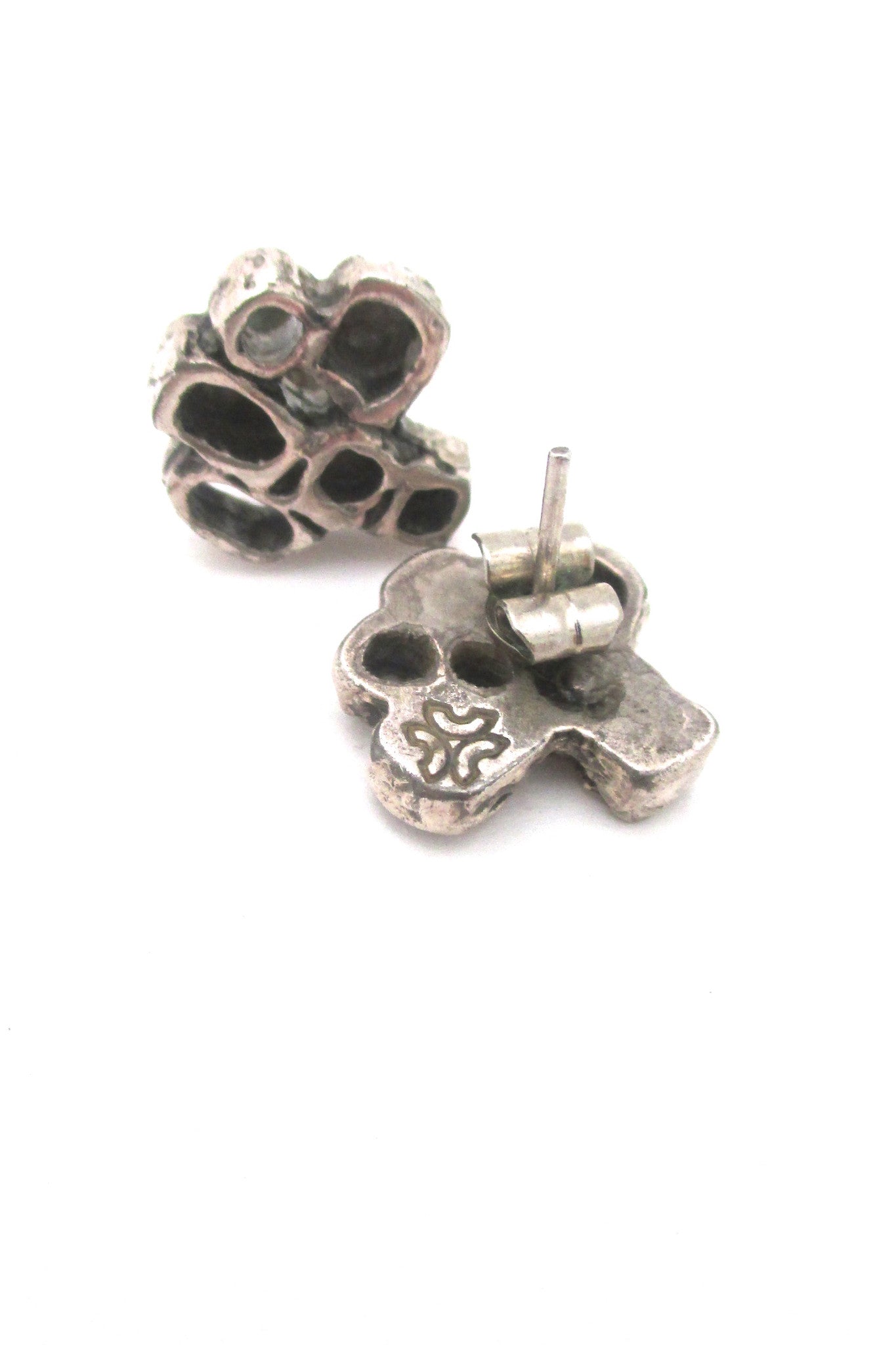 Guy Vidal openwork squares pierced earrings