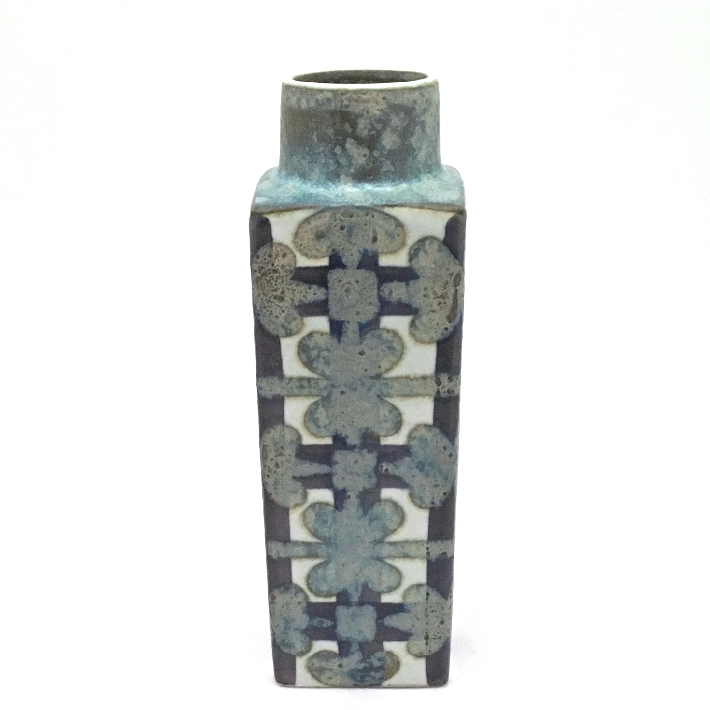 Royal Copenhagen faience 'Baca' geometric pillar vase ~ Nils Thorsson