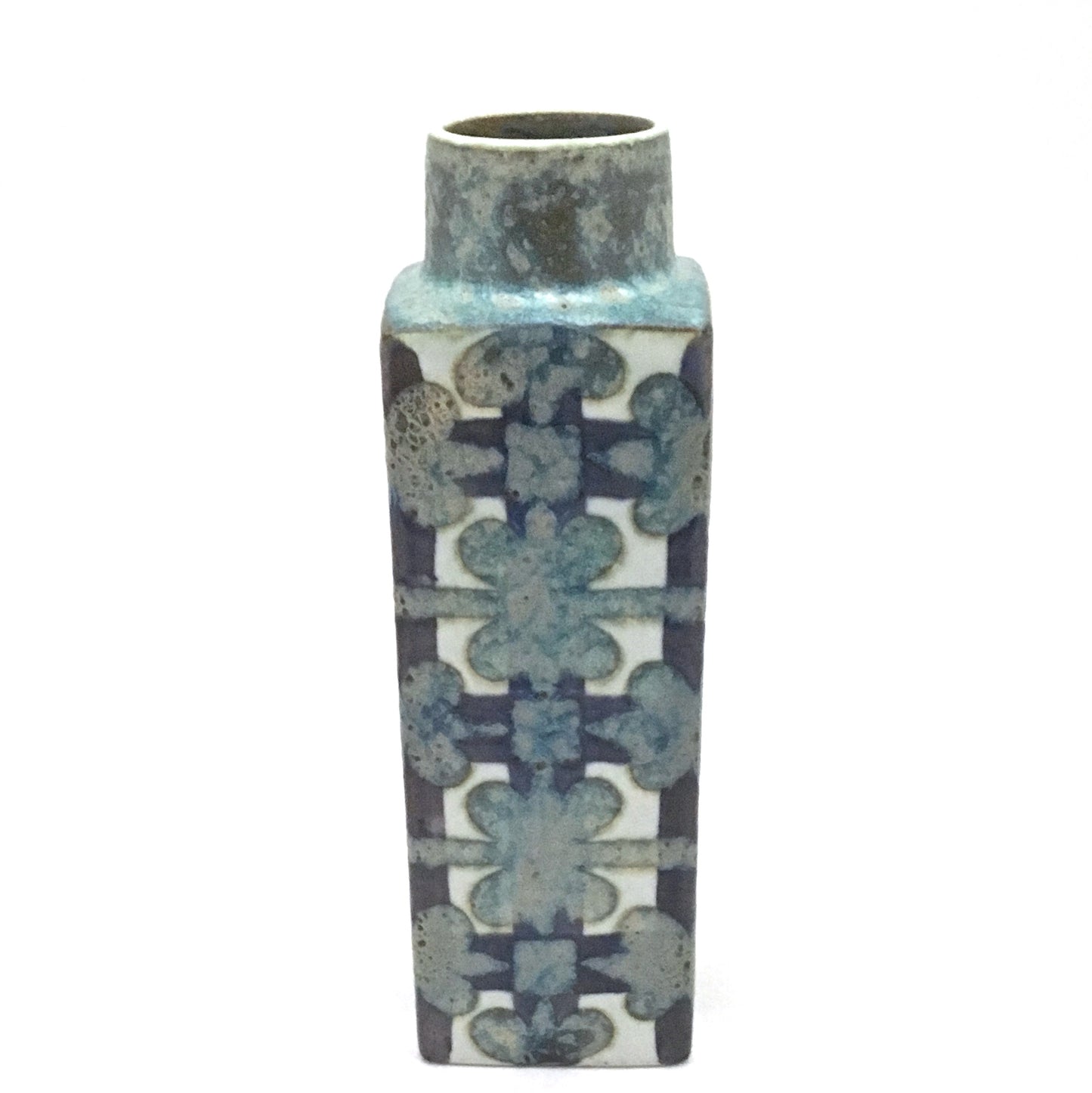 Royal Copenhagen faience 'Baca' geometric pillar vase ~ Nils Thorsson