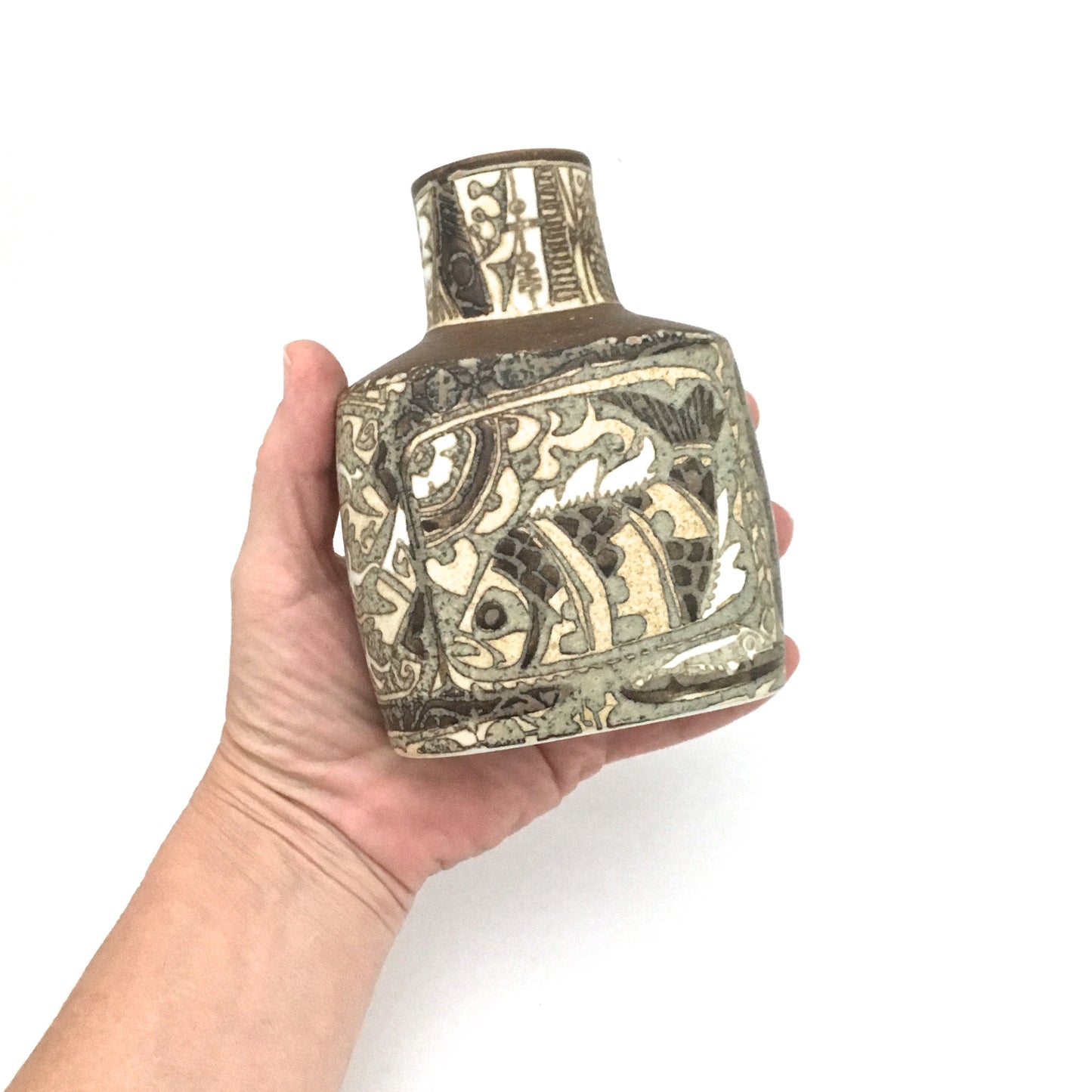Royal Copenhagen faience 'Baca' fish vase ~ Nils Thorsson