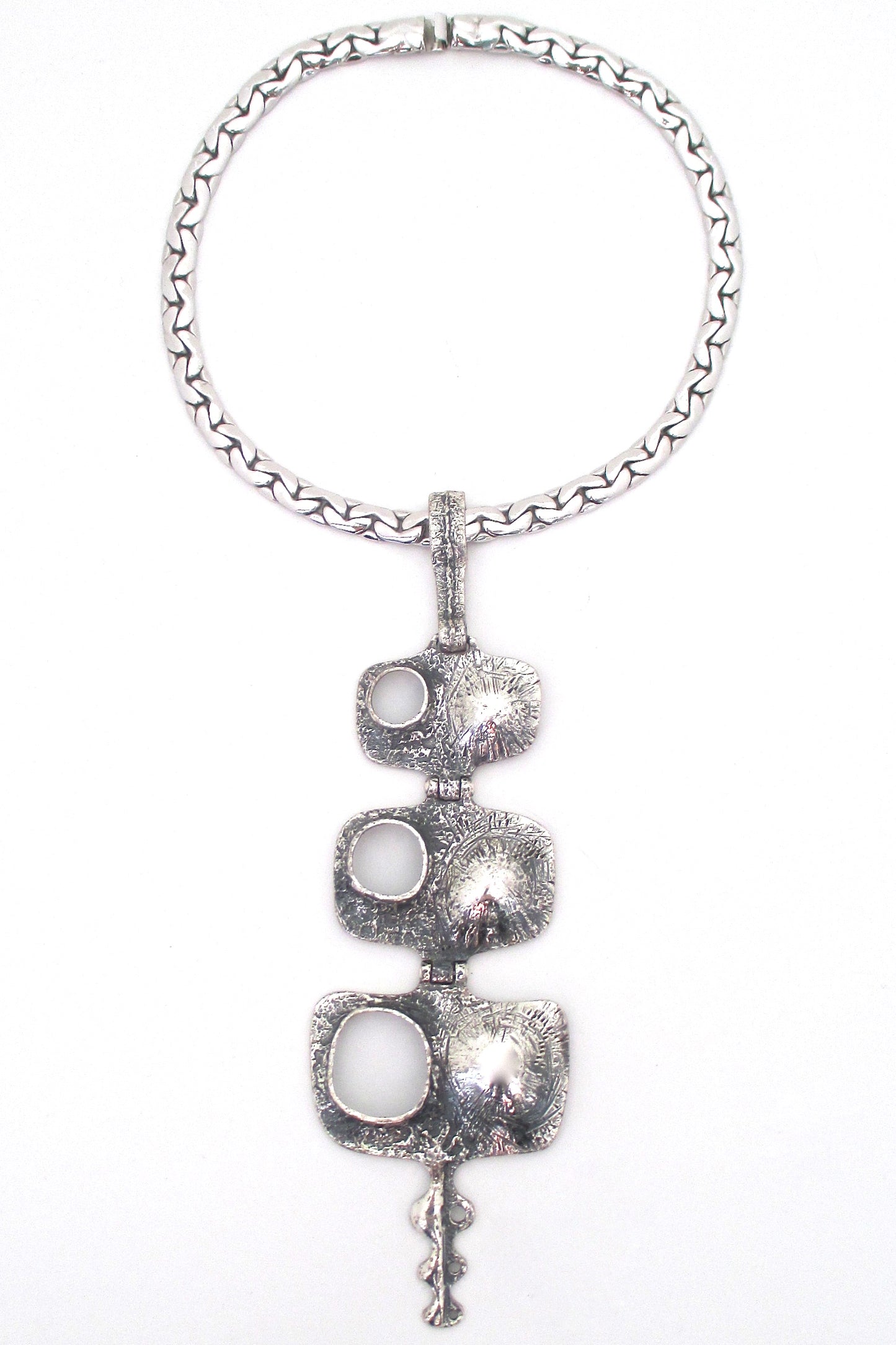 Guy Vidal extra large hinged 'volcano' choker - rare