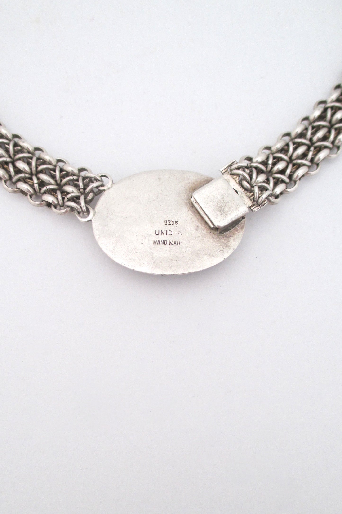 Uni David-Andersen heavy silver banded agate necklace ~ Solfrid Simensen